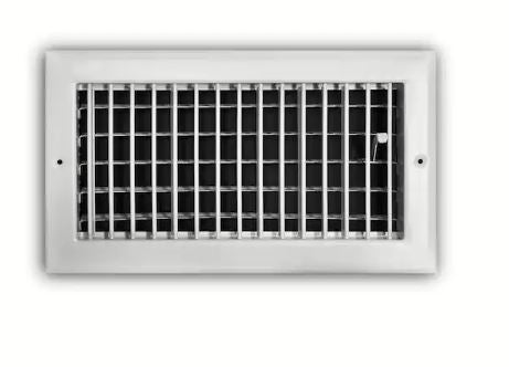 12 in. x 6 in. 3-Way Air -Adjustable Wall/Ceiling Register in White