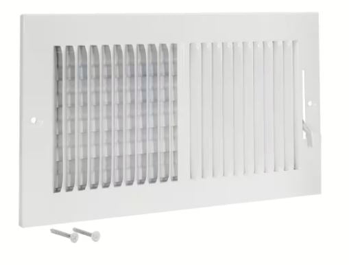 12x6" Vent Cover Register, 2 Way Air, Ceiling & Wall