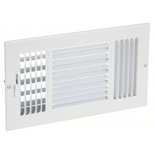 Rejilla de ventilación de techo o pared ajustable de 3 vías, de 12 x 6 pulgadas, color blanco