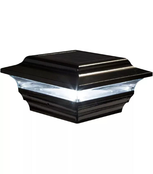 Black Aluminum Imperial Light Up, Solar Powered, fence post topper Post Cap, Fits 4โ Or 3.5โ