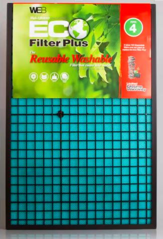 14" x 25" x 1" Eco, Washable, FPR 4, HVAC, Air Filter, 3 stage, reusable