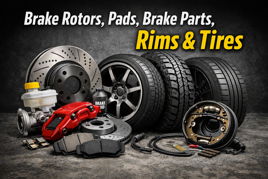 Brake Parts, Pads, Rotors, Calipers, Rims & Tires