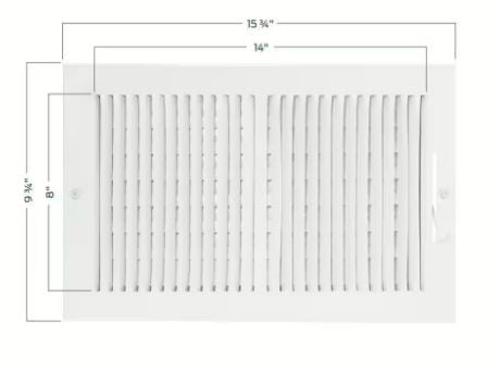 14x8" Vent Cover Register, 2 Way Air, Ceiling & Wall -Everbilt