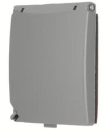 2 gang electrical outlet cover, outdoor, grey, flat