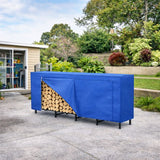 5.4 ft Heavy-Duty Adjustable Size Metal Firewood Rack + Cover
