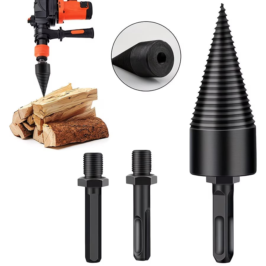 High-Efficiency Log Splitting Drill Bit Set