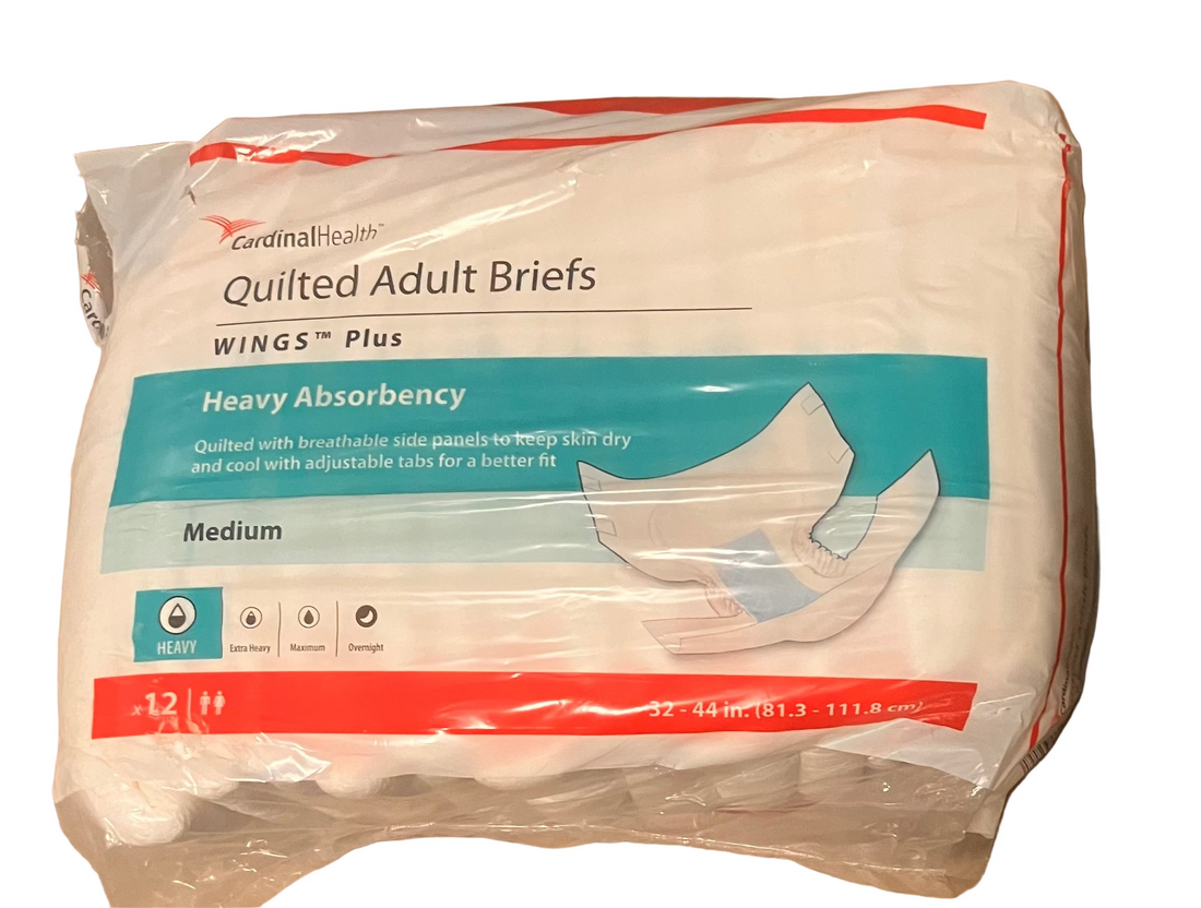 Pack of Attends briefs with blue and white packaging on a white background