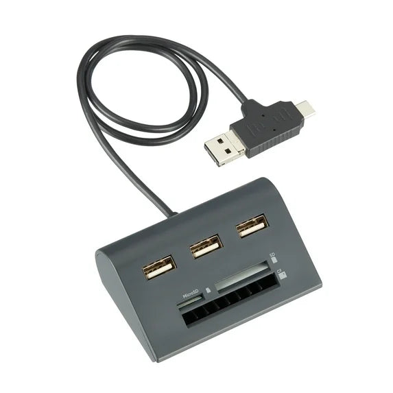 Adaptador de lector de tarjetas de memoria, 3X USB, SD, MicroSD, CompactFlash, MMC/Micro/Mobile