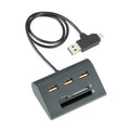 Adaptador de lector de tarjetas de memoria, 3X USB, SD, MicroSD, CompactFlash, MMC/Micro/Mobile