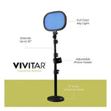 Trípode de 17,8” a 52” para teléfonos inteligentes, cámaras digitales y DSLR, GoPro, plegable, bolsa