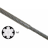 Aircraft Cable 1/8"X50' PVC-Coated Galvanized & Clips