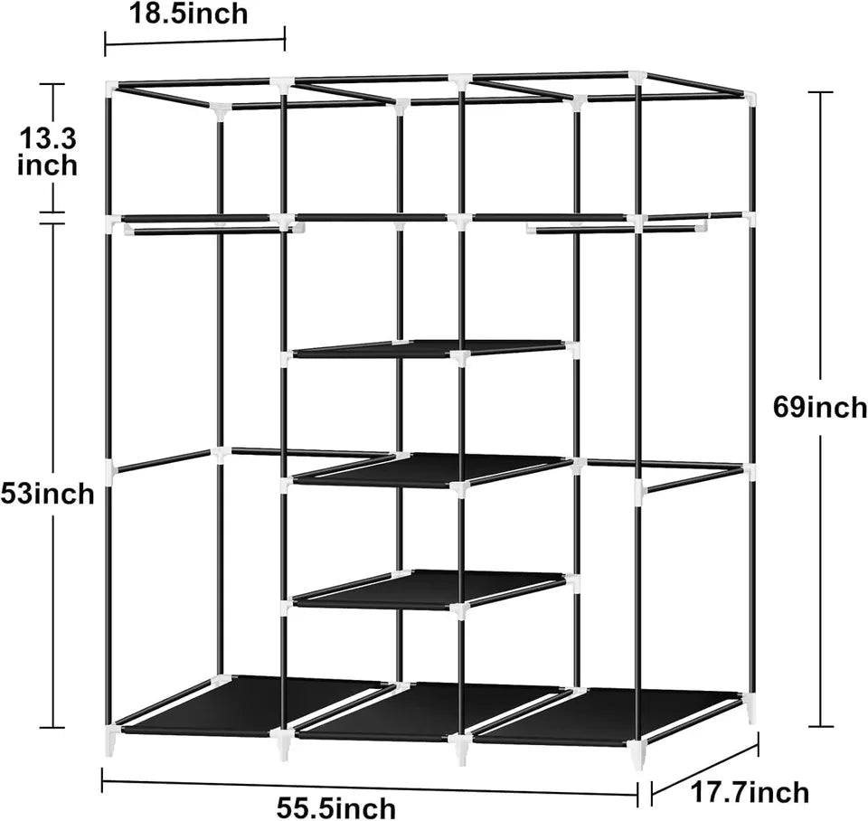 Portable Closet 55"X69" Grey