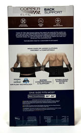 Back Support Brace - Adjustable - Copper Fit Elite