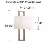Aplique de pared Possini Euro, aplique de níquel cepillado