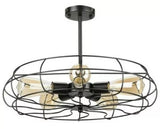 Merra Black 5-Light Semi-Flush Mount Ceiling Light 19"